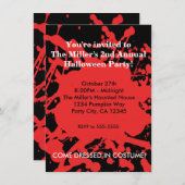 ハロウィーンブラッドオンブラックホラーパーティの招待状 招待状 (正面/裏面)