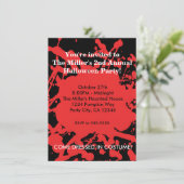 ハロウィーンブラッドオンブラックホラーパーティの招待状 招待状 (スタンド正面)