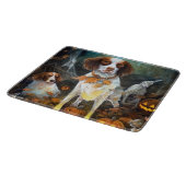 ハロウィーンブリタニースパニエル犬カボチャ怖 カッティングボード (角)