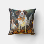 ハロウィーンブリタニースパニエル犬カボチャ怖 クッション (裏面)