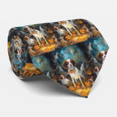 ハロウィーンブリタニースパニエル犬カボチャ怖 ネクタイ (ロール)