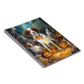 ハロウィーンブリタニースパニエル犬カボチャ怖 ノートブック (右側)