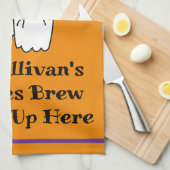 ハロウィーンブリューパーソナライズ幽霊こうもりオレンジ キッチンタオル (四つ折り)