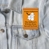 ハロウィーンブリューパーソナライズ幽霊こうもりオレンジ 缶バッジ (インサイチュ)