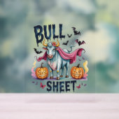 ハロウィーンブルシート、おもしろい幽霊牛 アクリルサイン (ニュートラル)