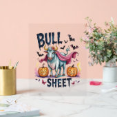 ハロウィーンブルシート、おもしろい幽霊牛 アクリルサイン (ウェディング)