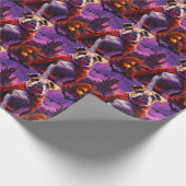 ハロウィーンブルドッグヴァンパイアパンプキンズ怖 ラッピングペーパー (角)