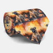 ハロウィーンブルマスティフとカボチャ怖い ネクタイ (ロール)