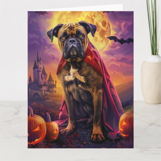 ハロウィーンブルマスティフヴァンパイアパンプキンズ怖 カード (正面)