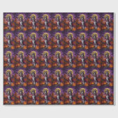 ハロウィーンブルーティックコーンハウンドカボチャ怖い ラッピングペーパー (フラット)