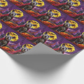 ハロウィーンブルーヒーラードッグパンプキンス怖い ラッピングペーパー (角)