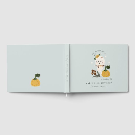 ハロウィーンブルー幽霊リトルブニーエイジ誕生日 ゲストブック (全面)