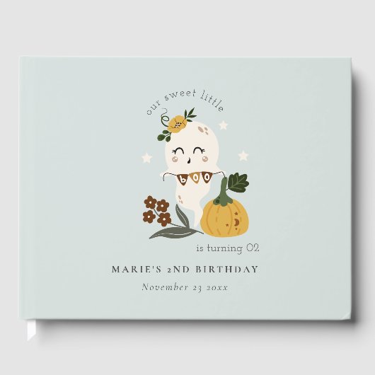 ハロウィーンブルー幽霊リトルブニーエイジ誕生日 ゲストブック (正面)