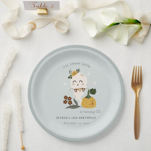 ハロウィーンブルー幽霊リトルブニーエイジ誕生日 ペーパープレート (ウェディング)