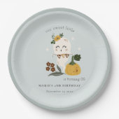 ハロウィーンブルー幽霊リトルブニーエイジ誕生日 ペーパープレート (正面)