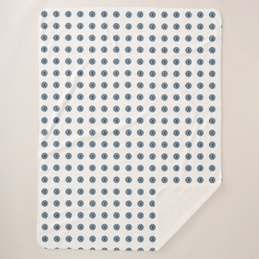 ハロウィーンブルー水玉模様アイ シェルパブランケット (正面)