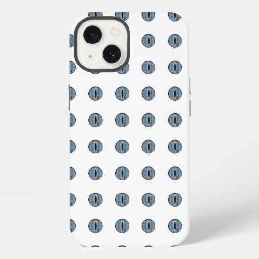 ハロウィーンブルー水玉模様アイ iPhoneケース (裏面)