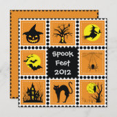 ハロウィーンブロックパーティの招待状 招待状 (正面/裏面)