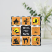 ハロウィーンブロックパーティの招待状 招待状 (スタンド正面)