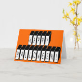 ハロウィーンブロック文字 カード (黄色い花)