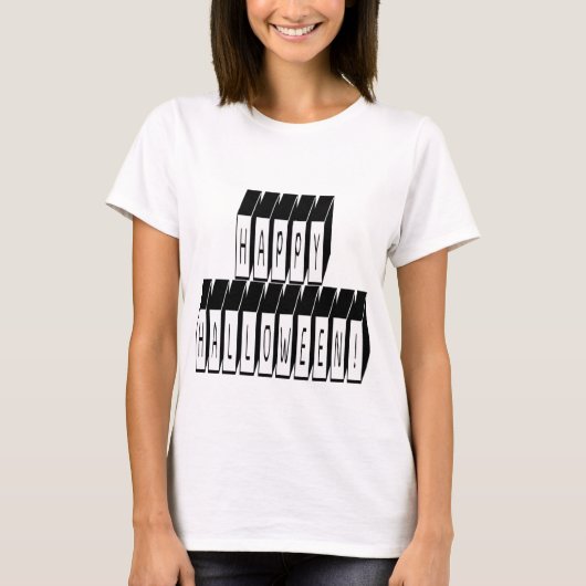 ハロウィーンブロック文字 Tシャツ (正面)