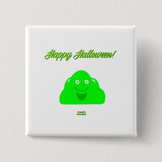 ハロウィーンブロブ2インチ正方形ボタン 缶バッジ (正面)