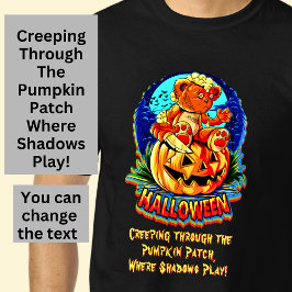 ハロウィーンブロークンテディベアナイフカボチャこうもり Tシャツ