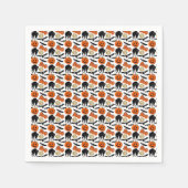 ハロウィーンブーこうもりキャットパンプキンアンドムーンスケッチ スタンダードカクテルナプキン (正面)