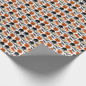 ハロウィーンブーこうもりキャットパンプキンアンドムーンスケッチ ラッピングペーパー (角)