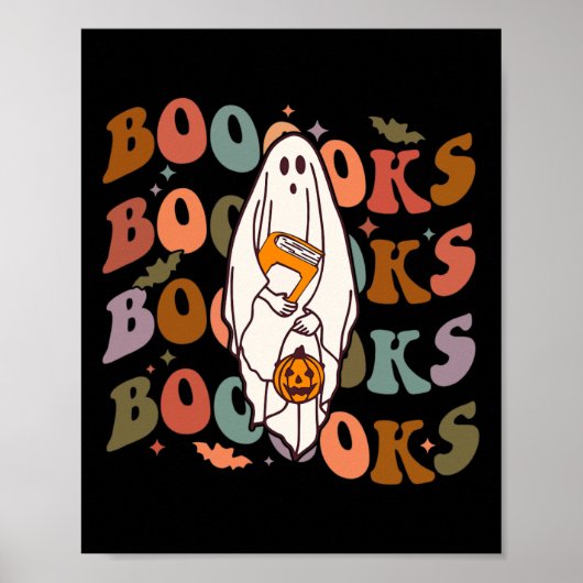 ハロウィーンブークキュート幽霊ブー読ズブックスアド ポスター (正面)