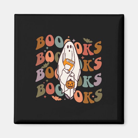 ハロウィーンブークキュート幽霊ブー読ズブックスアド マグネット (正面)