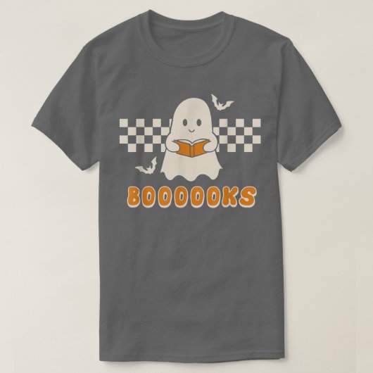 ハロウィーンブークキュート幽霊ブー読ズブックスアド Tシャツ (デザイン正面)