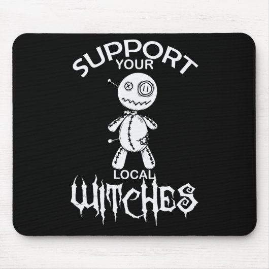 ハロウィーンブードゥー人形「地元の魔女をサポート マウスパッド (正面)