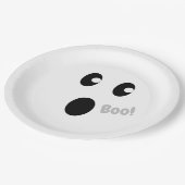 ハロウィーンブーパーティーかわいい幽霊顔 ペーパープレート (アングル)