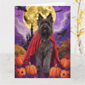 ハロウィーンブービエズデフランダレスヴァンパイアパンプキンス カード (黄色い花)