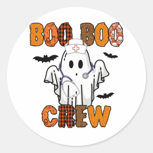 ハロウィーンブーブークルーナース誕生日 ラウンドシール (正面)