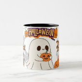 ハロウィーンブーマグカップ – かわいい不気味カップ ツートーンマグカップ (中央)