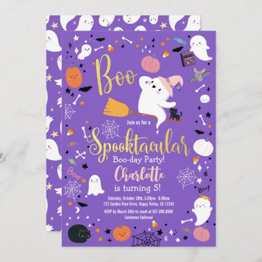 ハロウィーンブーリトル幽霊ガールバースデーパーティー (正面/裏面)