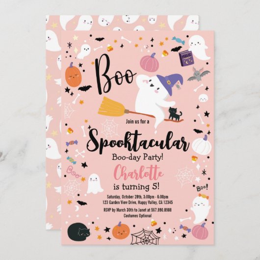 ハロウィーンブーリトル幽霊ガールバースデーパーティー (正面/裏面)