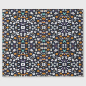 ハロウィーンブー及びカボチャのシームレスパターン ラッピングペーパー (フラット)