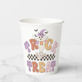 ハロウィーンブー幽霊トリックまたは名前でバッグを扱う 紙コップ (裏面)