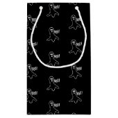 ハロウィーンブー幽霊白黒パターン スモールペーパーバッグ (裏面)