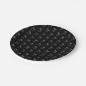 ハロウィーンブー幽霊白黒パターン ペーパープレート (アングル)