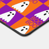 ハロウィーンブー幽霊紫とオレンジの正方形 デスクマット (コーナー)