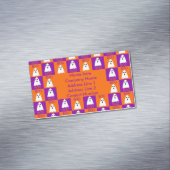 ハロウィーンブー幽霊紫とオレンジの正方形 マグネット名刺 (インサイチュ)