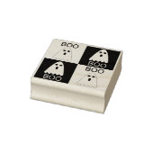 ハロウィーンブー幽霊紫とオレンジの正方形 ラバースタンプ (スタンプ)