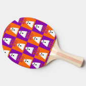 ハロウィーンブー幽霊紫とオレンジの正方形 卓球ラケット (横)