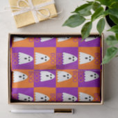 ハロウィーンブー幽霊紫とオレンジの正方形 薄葉紙 (ギフト)