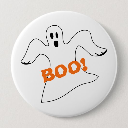 ハロウィーンブー幽霊 缶バッジ (正面)