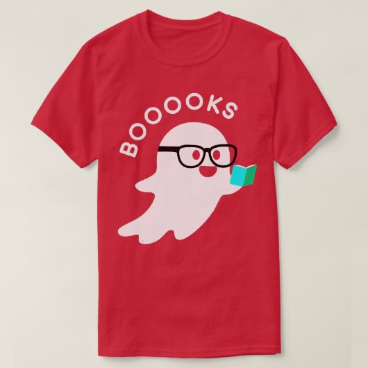 ハロウィーンブー読クス幽霊のブッ読クブブックリブ Tシャツ (デザイン正面)